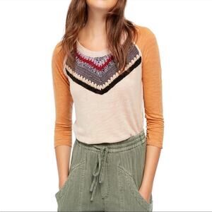 Free People Spring Bound‎ Crochet Detail Top XS